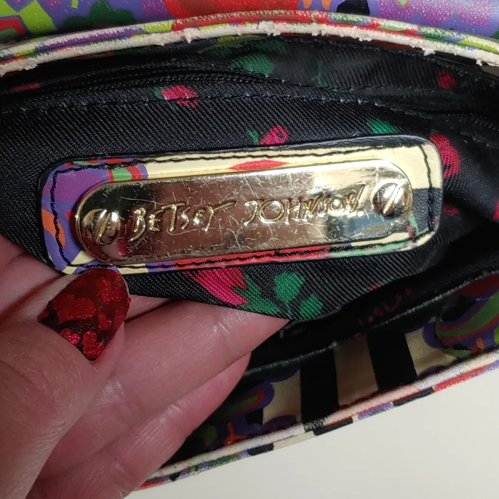 Betsey Johnson Cherries and Stripes  Crossbody Saddle Bag - Picture 15 of 17
